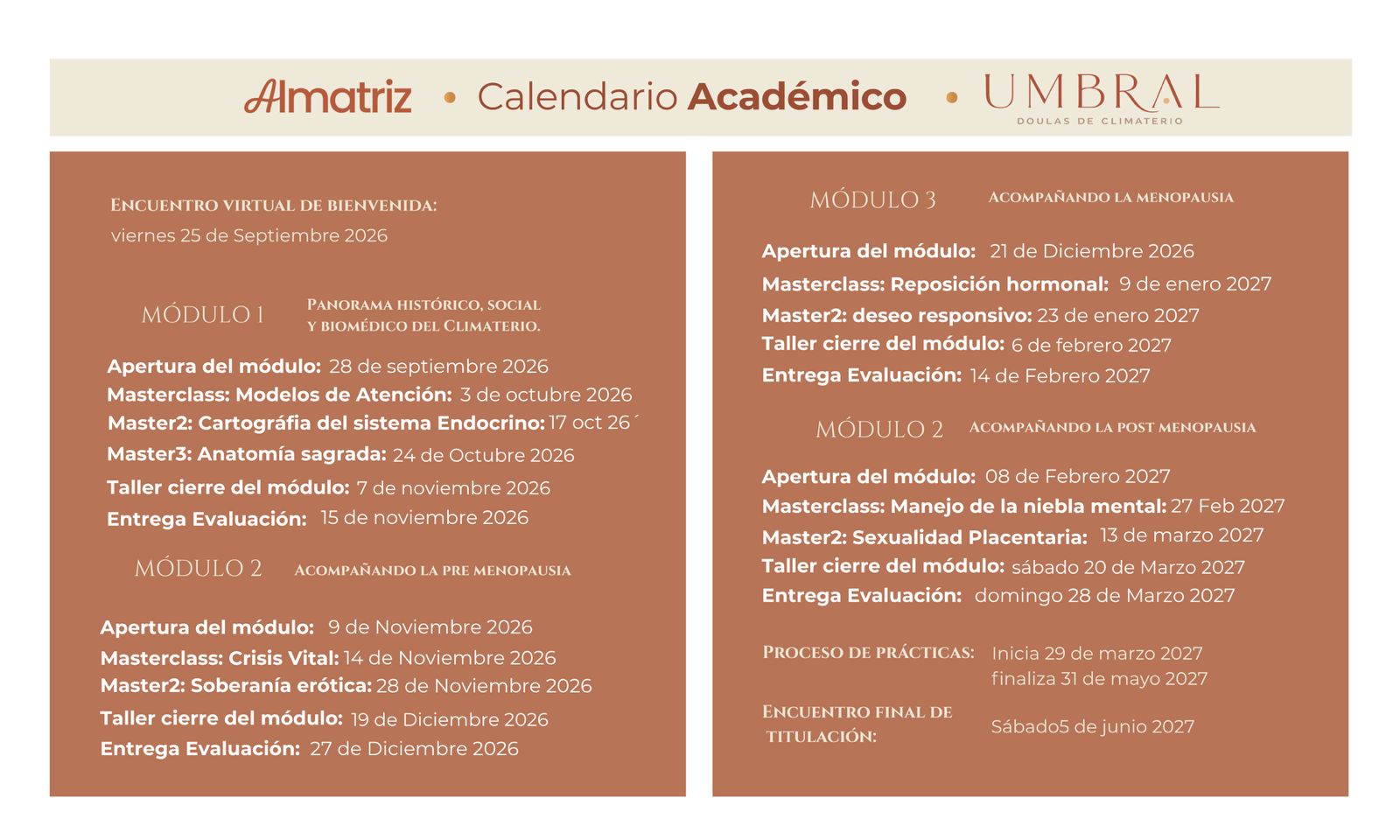 Calendario Académico Umbral